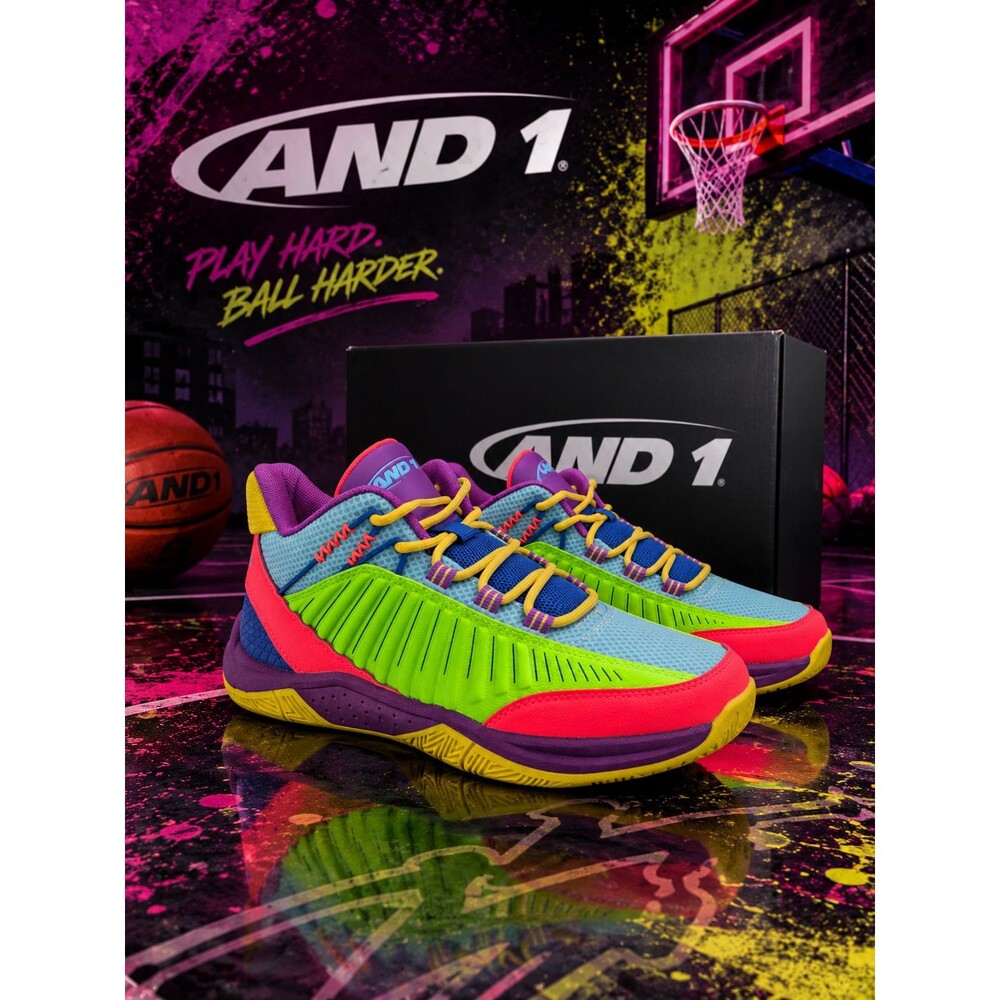 AND1 Explosive T Men's Basketball Shoes Size 8.5M 10W Coral Blue AD90190MOUA NEW